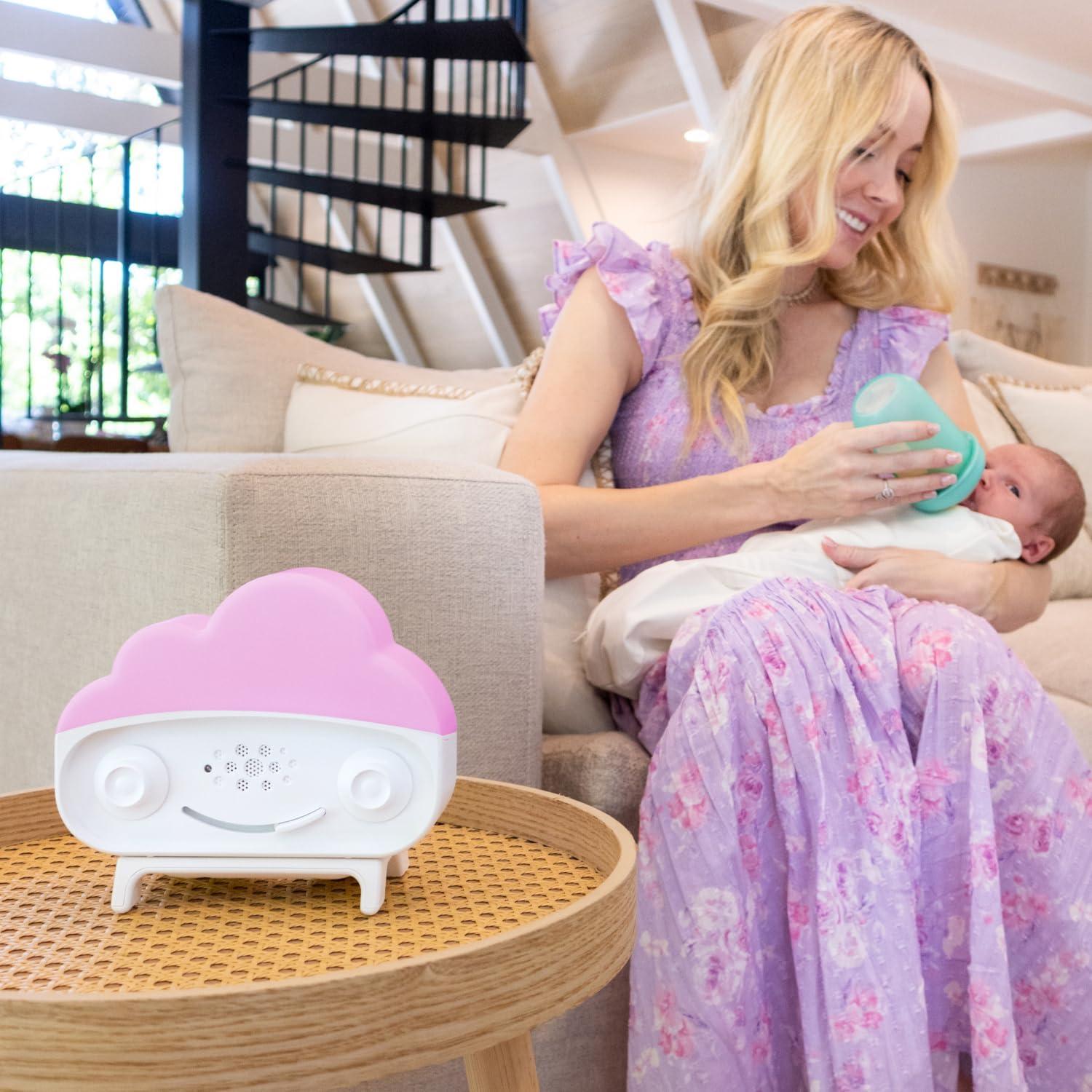 imageHappiest Baby SNOObie Smart White Noise Machine Portable Baby Sound Machine with Night Light 12 Soothing Sounds for Sleep Training WhiteWhite