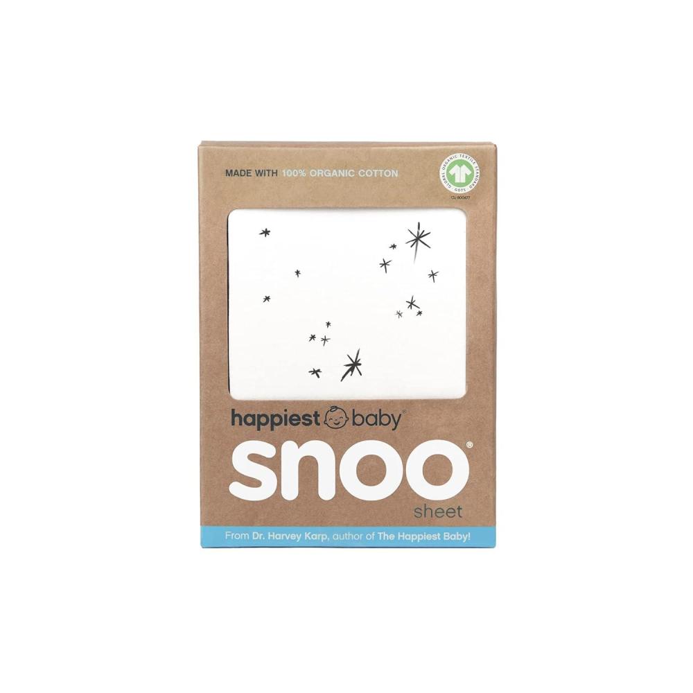 imageHappiest Baby SNOO Bassinet Fitted Sheet  100 Organic Cotton Nursery Bedding  Fits SNOO Sleeper Crib Mattress Graphite GalaxyIvory Galaxy