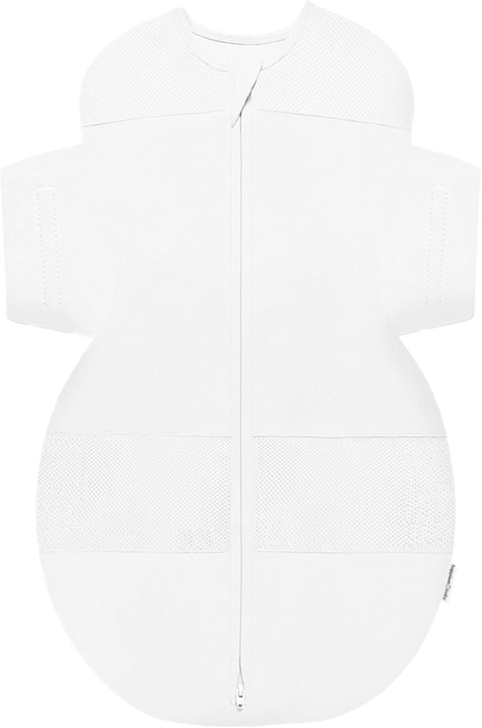 imageHappiest Baby SNOO Sleep Sack 100 Organic Cotton Baby Swaddle Blanket Doctor Designed Promotes Healthy Hip Development White SmallWhite