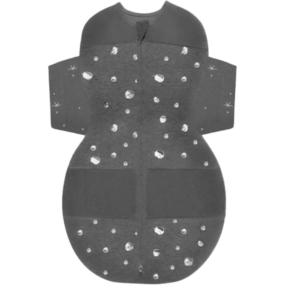 imageHappiest Baby SNOO Sleep Sack 100 Organic Cotton Baby Swaddle Blanket Doctor Designed Promotes Healthy Hip Development White SmallCharcoal Planets