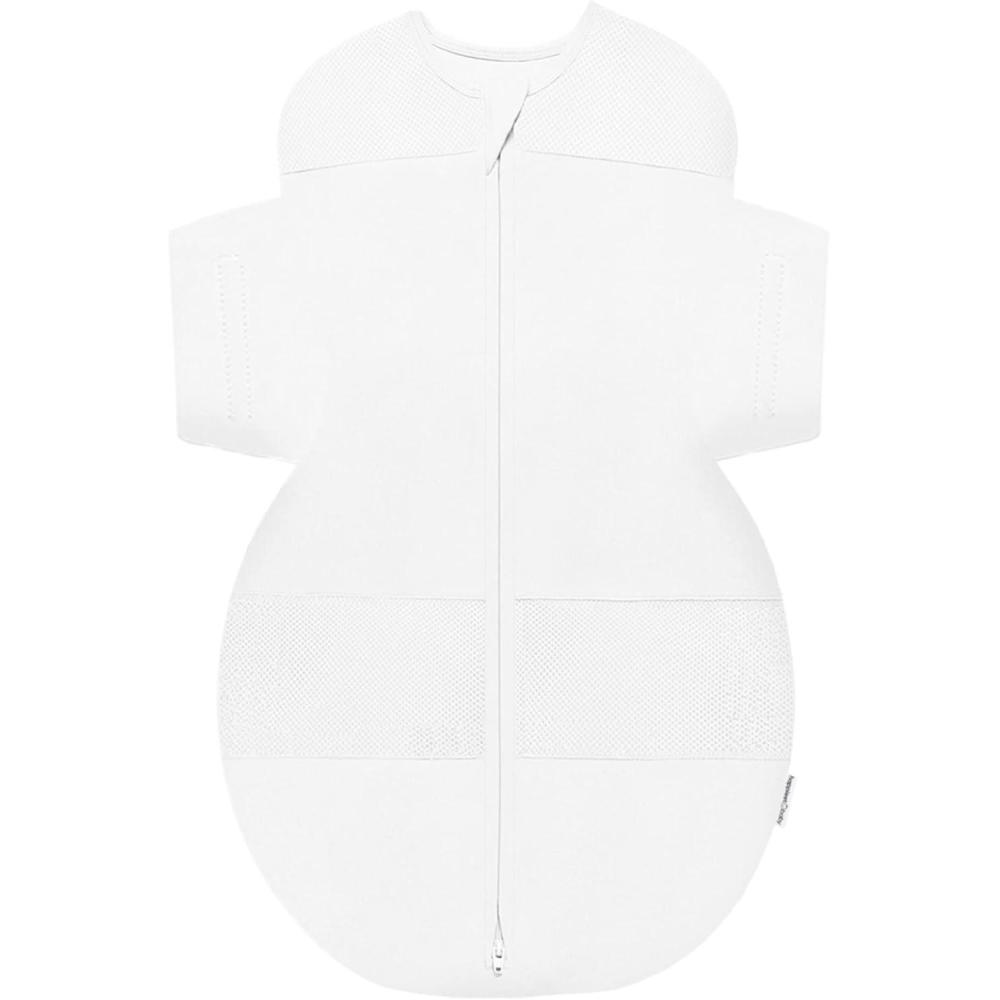 imageHappiest Baby SNOO Sleep Sack  100 Organic Cotton Baby Swaddle Blanket  Doctor Designed Promotes Healthy Hip Development White SmallWhite