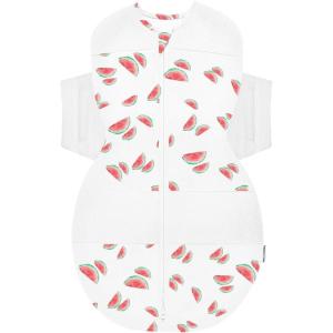 Happiest Baby SNOO Sleep Sack – 100% Organic Cotton Baby Swaddle Blanket – Doctor Designed Promotes Healthy Hip Development (White, Small)(Ivory Watermelons)