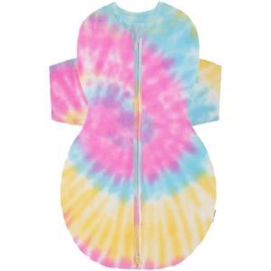 Happiest Baby SNOO Sleep Sack – 100% Organic Cotton Baby Swaddle Blanket – Doctor Designed Promotes Healthy Hip Development (White, Small)(Tie Dye Rainbow)