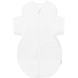 Happiest Baby SNOO Sleep Sack – 100% Organic Cotton Baby Swaddle Blanket – Doctor Designed Promotes Healthy Hip Development (White, Small)(White)