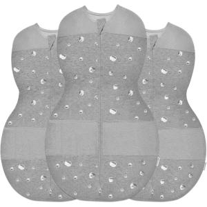 Happiest Baby Sleepea 5-Second Swaddle – 100% Organic Cotton Baby Swaddle Blanket – Doctor Designed Promotes Healthy Hip Development (Graphite Planets, Medium)(Graphite Planets)