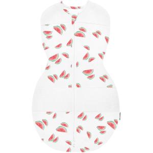 Happiest Baby Sleepea 5-Second Swaddle – 100% Organic Cotton Baby Swaddle Blanket – Doctor Designed Promotes Healthy Hip Development (Graphite Planets, Medium)(Ivory Watermelons)