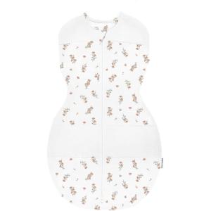 Happiest Baby Sleepea 5-Second Swaddle – 100% Organic Cotton Baby Swaddle Blanket – Doctor Designed Promotes Healthy Hip Development (Graphite Planets, Medium)(Ivory Wildflowers)