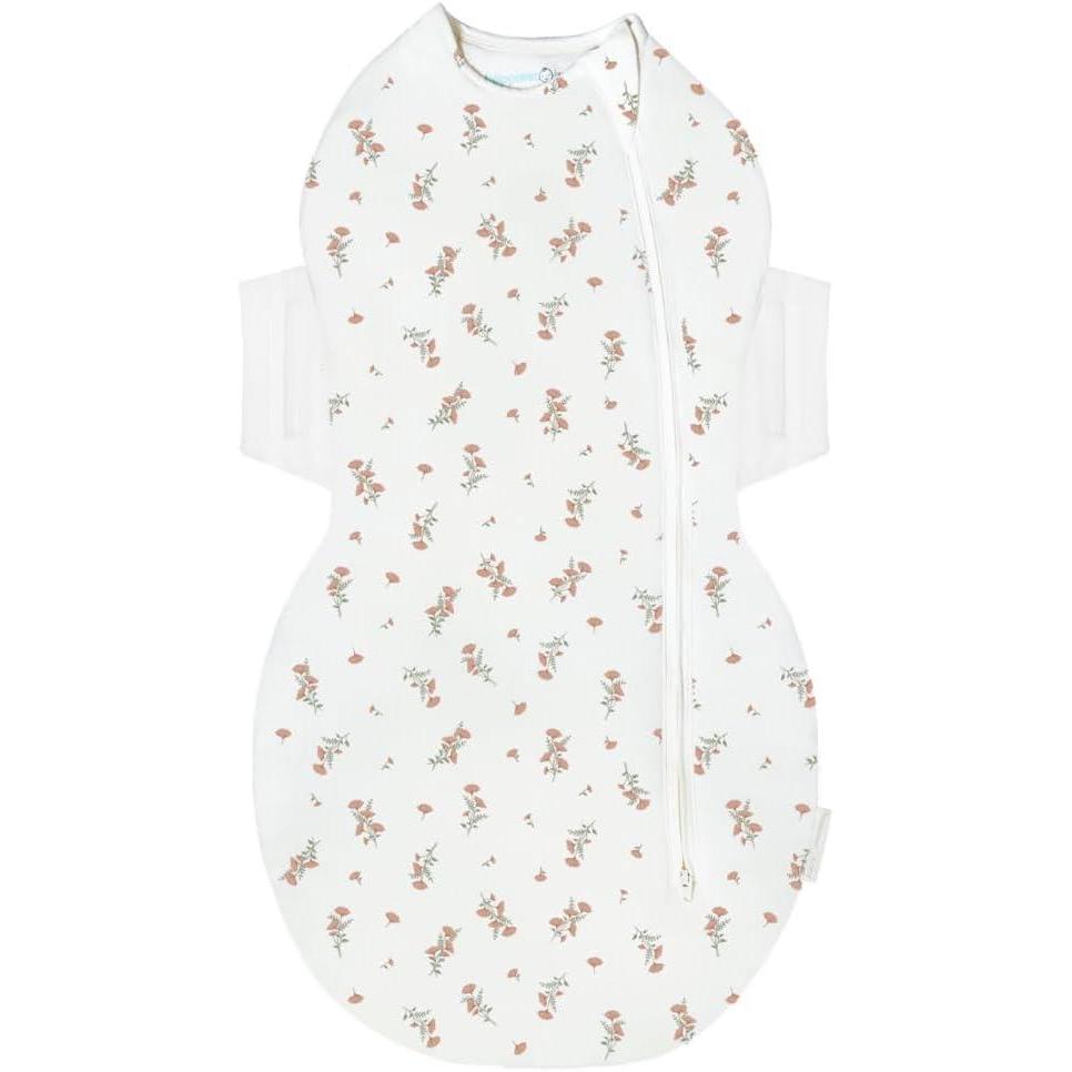 imageHappiest Baby SNOO Comforter Sleep Sack  Organic Cotton Swaddle Blanket  Doctor Designed Promotes Healthy Hip DevelopmentIvory Wildflowers