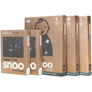 Happiest Baby The Big Bundle 100% Organic Cotton – Includes 3 SNOO Sacks and 2 SNOO Bassinet Fitted Sheets (Charcoal Planets)(Charcoal Planets)