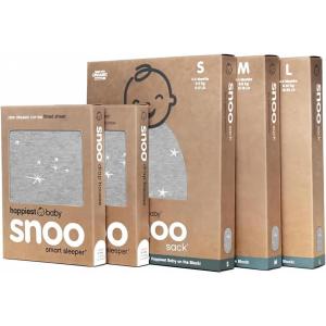 Happiest Baby The Big Bundle 100% Organic Cotton – Includes 3 SNOO Sacks and 2 SNOO Bassinet Fitted Sheets (Charcoal Planets)(Graphite Stars)